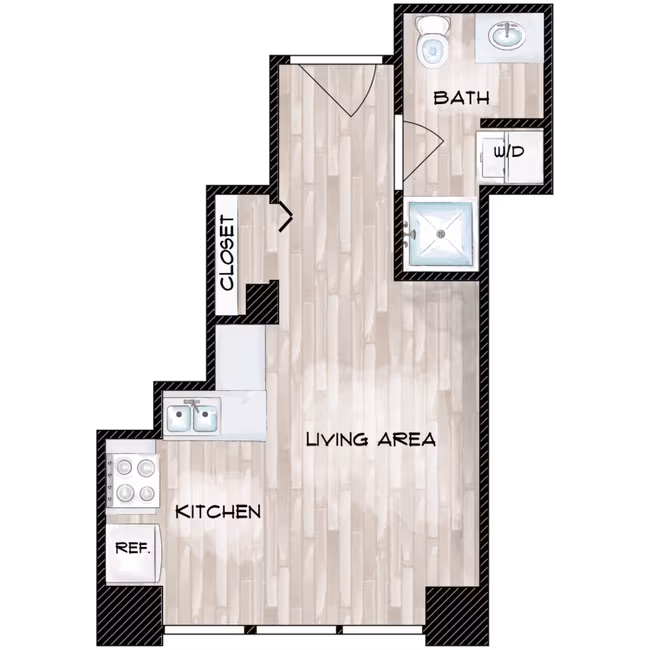 Serene Studio 0610 floor plan